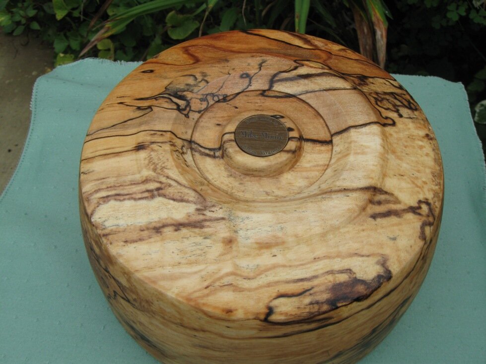  Mike Moore spalted maple bowl 7.5 inches bottom view 