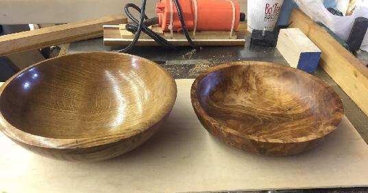 Don Riggs maple and oak bowls 