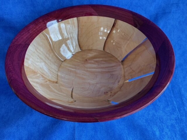 Bill Caillet figured maple and purple heart inside