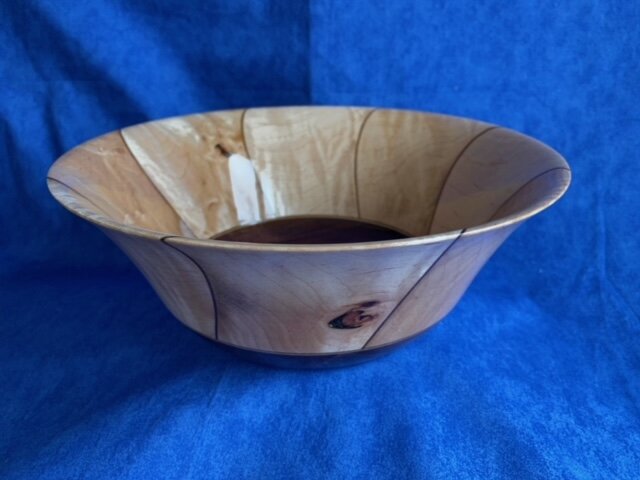  Bill Caillet figured maple and walnut bowl 