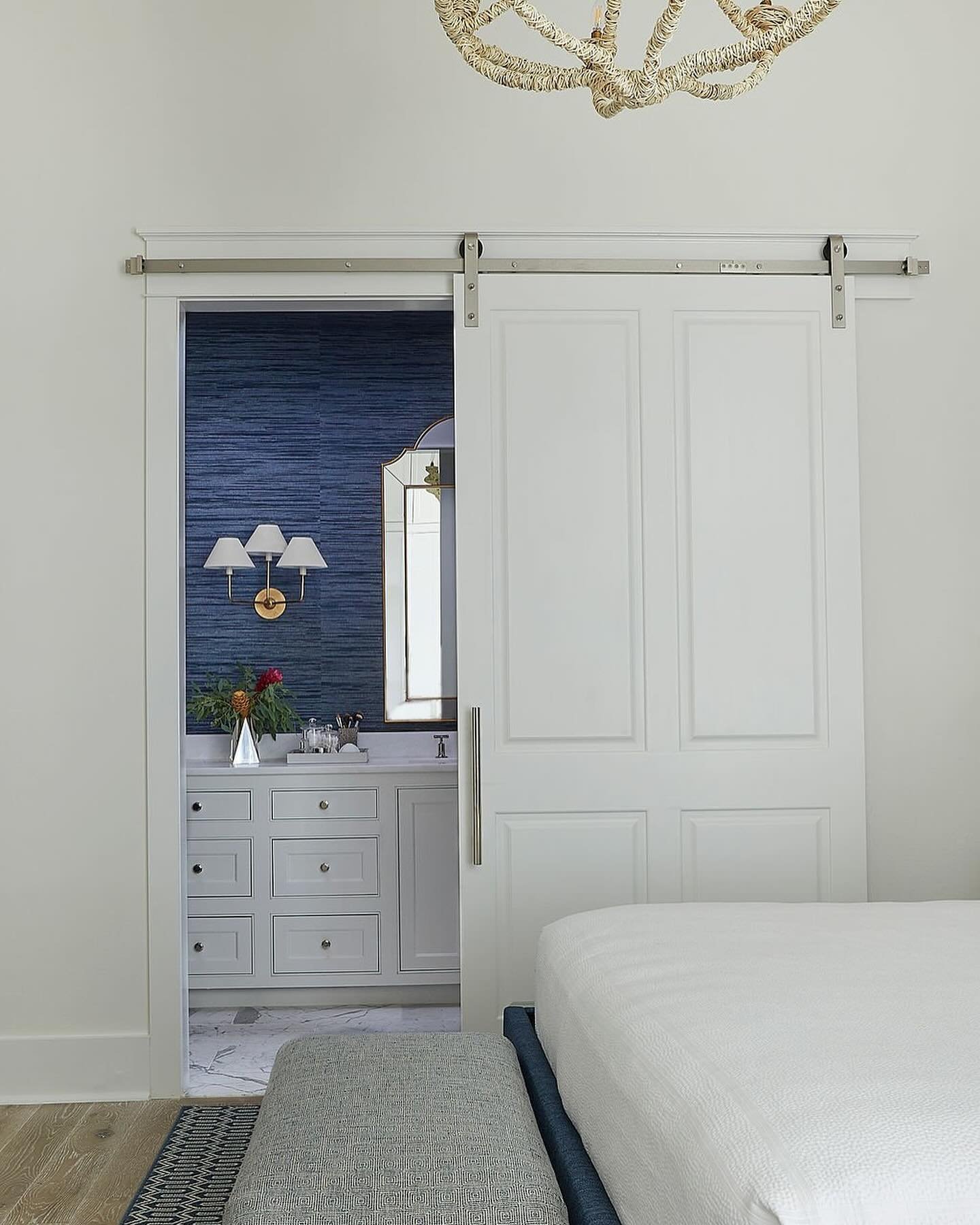 Swipe to see more of what&rsquo;s behind the sliding door&hellip; 💙

Design by @lpdesignlove 
Photos by @jallsopp 
Styling by @martytsmith

#summerhousestyle #interiordesign #bathroomdesign