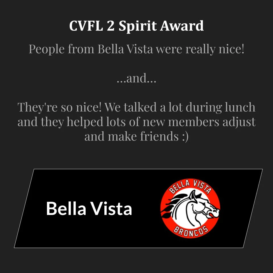 Congrats to bvhs_speech_debate for winning the Spirit of Speech and Debate community award at CVFL 2. Way to show us how it's done!