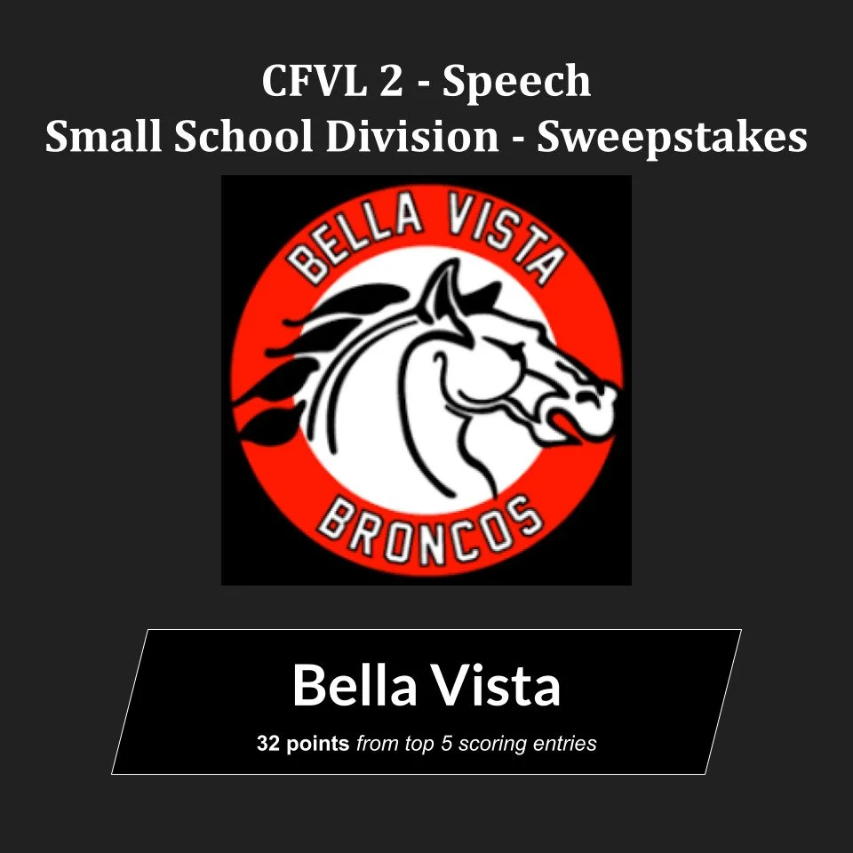 Bella Vista also won CVFL 2's small school division team award! Enjoy the beautiful view, Bella Vista!