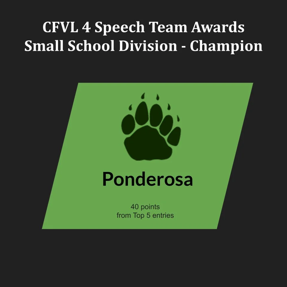 Congrats to our small school division champion at CVFL 4 @pondo_debate !