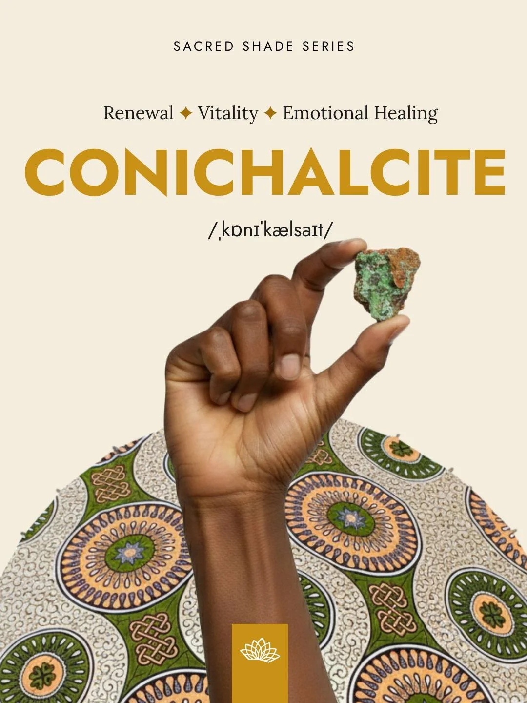 ✦ Return to Renewal ✦
Where balance meets breath, and healing meets flow.

Conichalcite glows with the gentle strength of new growth &mdash; a vivid green that restores the heart and renews vitality. Its energy invites emotional release, guiding you 