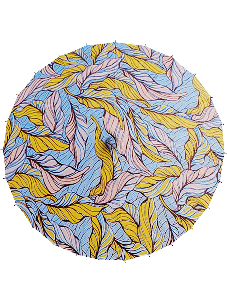 phosphosiderite handmade parasol top view, medium size, with afro-inspired design