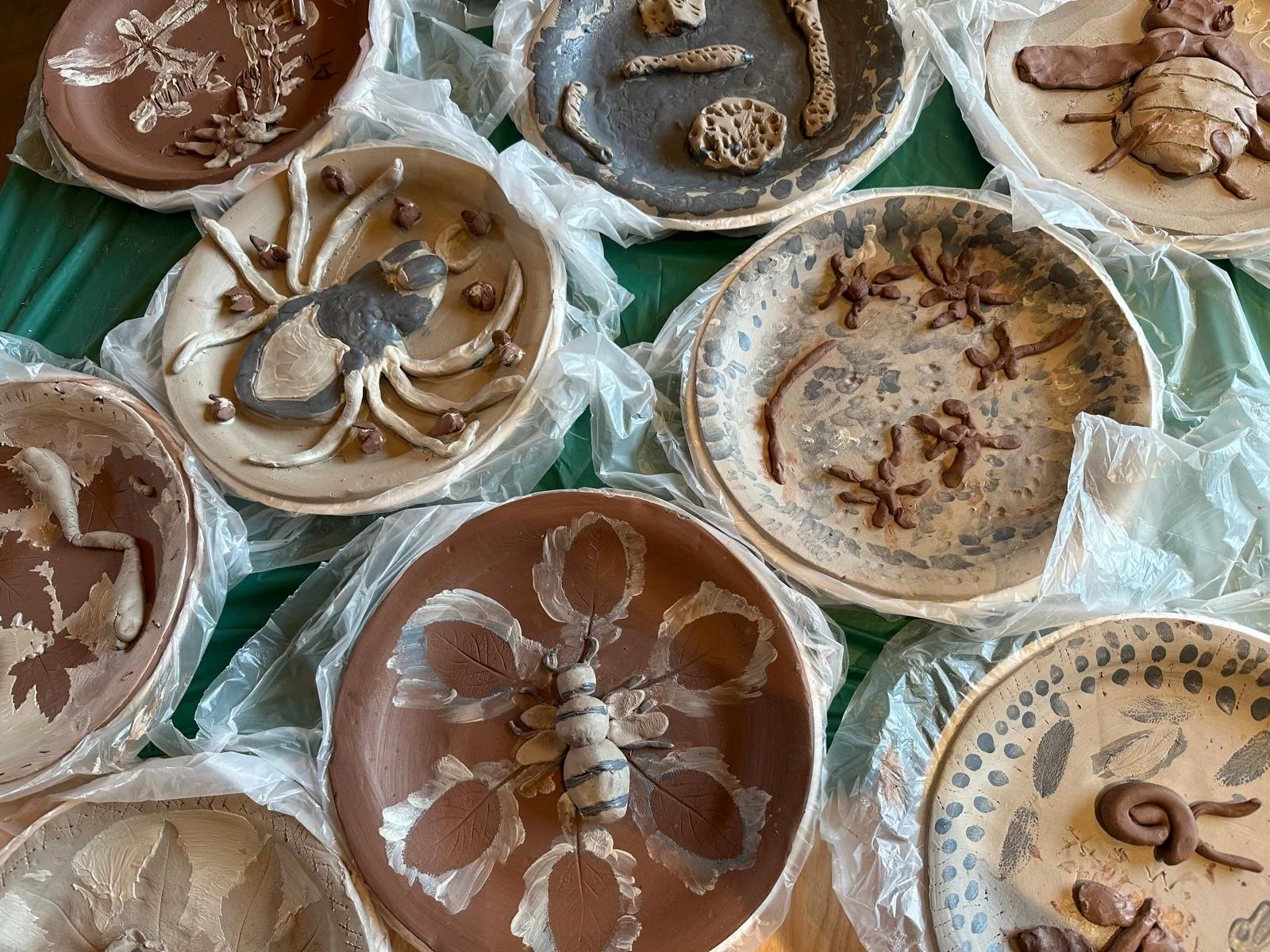  Plates made by Sunnyside before firing, 