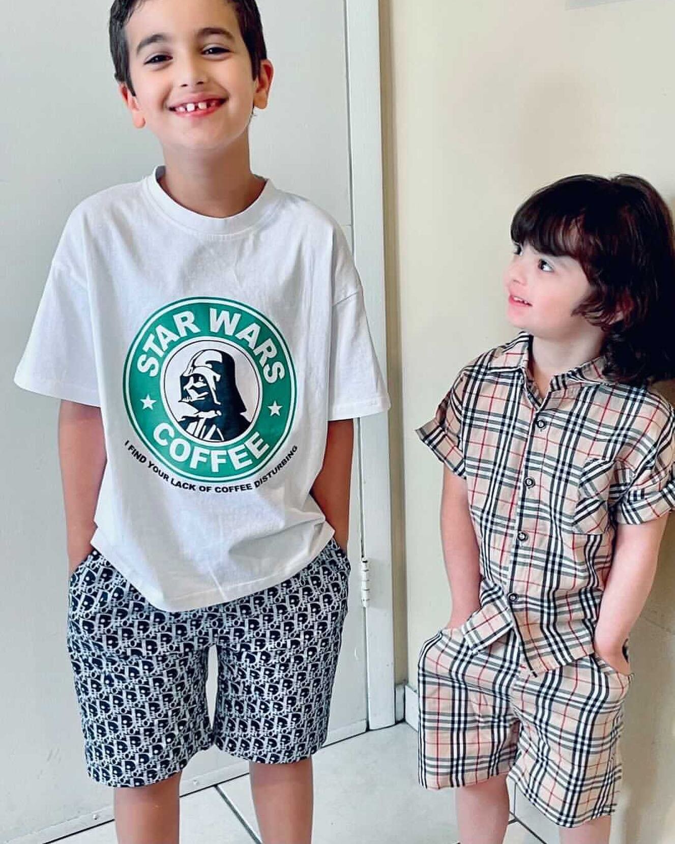 How cute are these siblings 😍😍 both fitted in BOSSYKIDZ CLOTHING 🙌🏻🙌🏻 
Ft our star wars tee and DD SHORTS 
And our &ldquo;I am who I am set &ldquo; 
All items online 😊 
Code BOSSY10  for $ off 
Www.Bossykidz.com