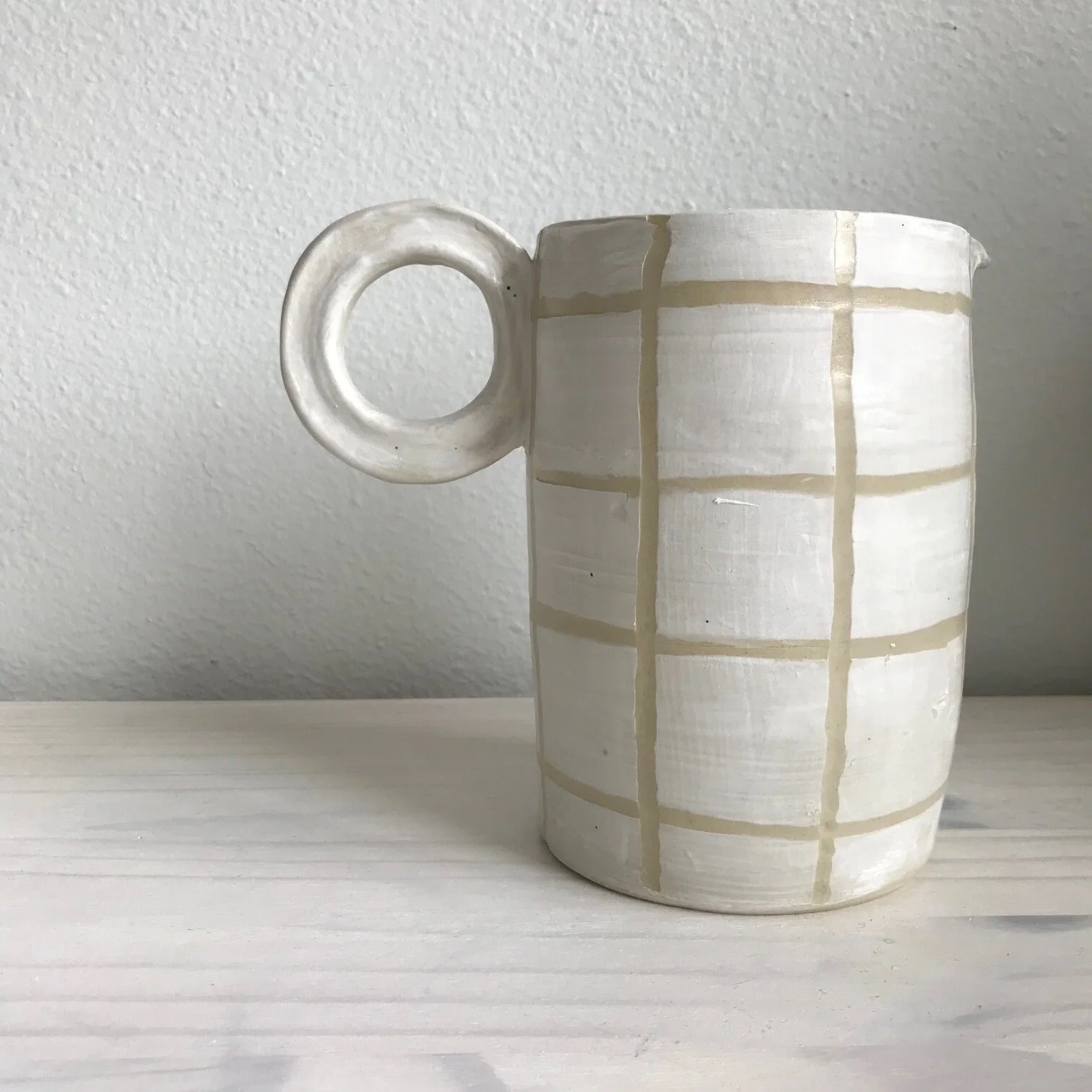 vase | pitcher  - window pane carved 