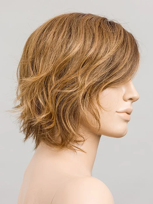 MOCCA ROOTED 830.27.9 | Medium Brown blended with Light Auburn, Dark Strawberry Blonde and Medium Warm Brown Blend with Shaded Roots