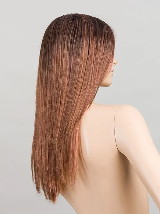 ROSEWOOD TIPPED | Medium Brown, Caramel, and Rose Gold blend with Lighter Tipped Ends and Shaded Roots