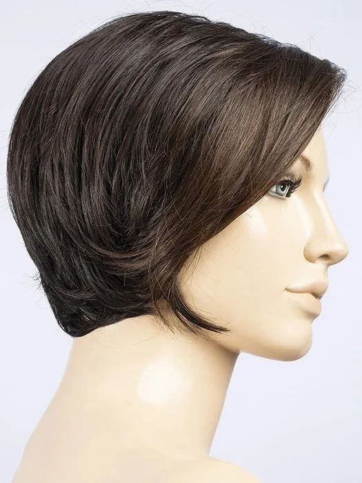 DARK BROWN LIGHTED 2.4.8 | Black/Dark Brown with Darkest Brown Blend and Medium Brown Highlights Throughout and Concentrated in the Front with Shaded Roots