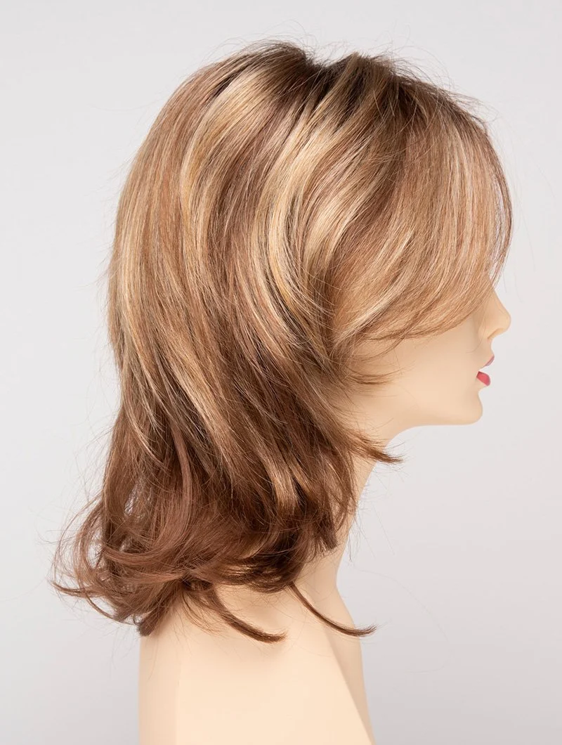 GOLDEN NUTMEG | Medium Brown roots with overall Warm Cinnamon base and Golden Blonde highlights