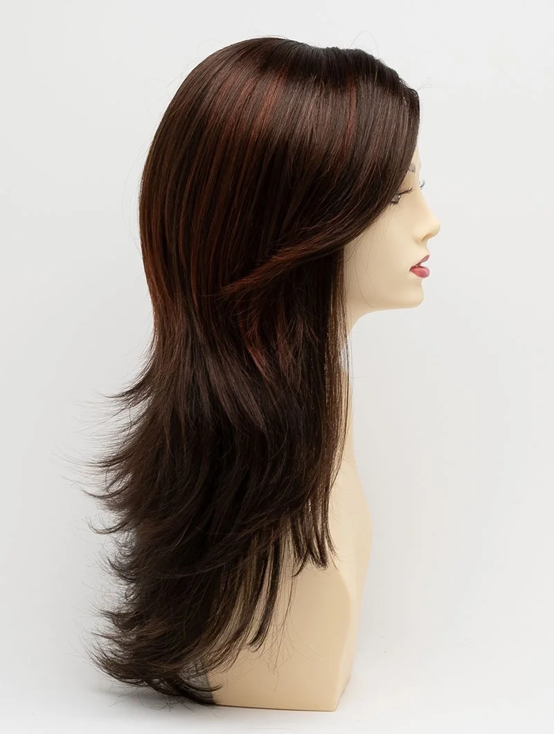  CHOCOLATE CHERRY | Dark Brown roots with overall Medium Brown base with Deep Red highlights 