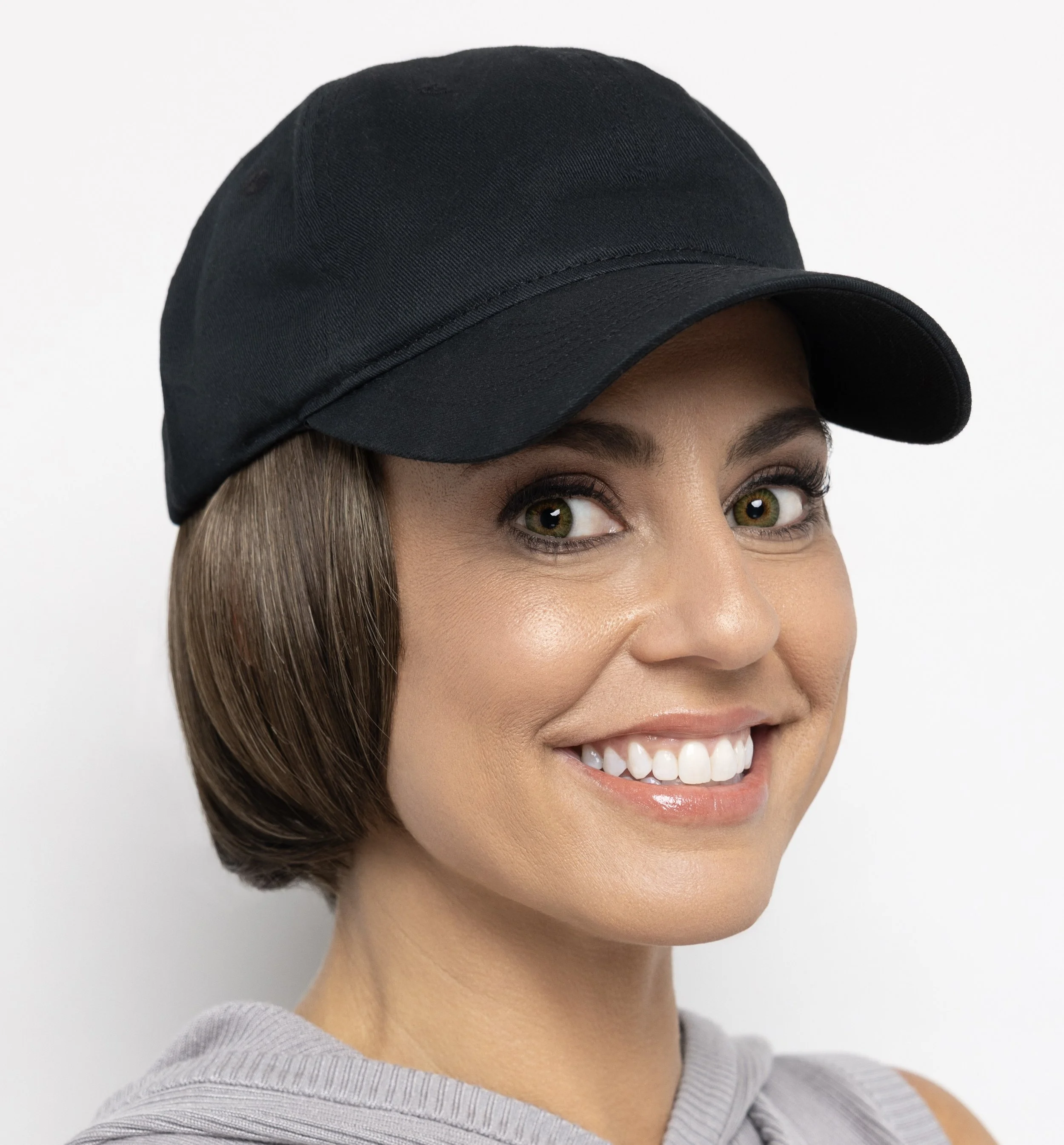 Shorty Hat Black | Baseball Cap with Hair Sewn in