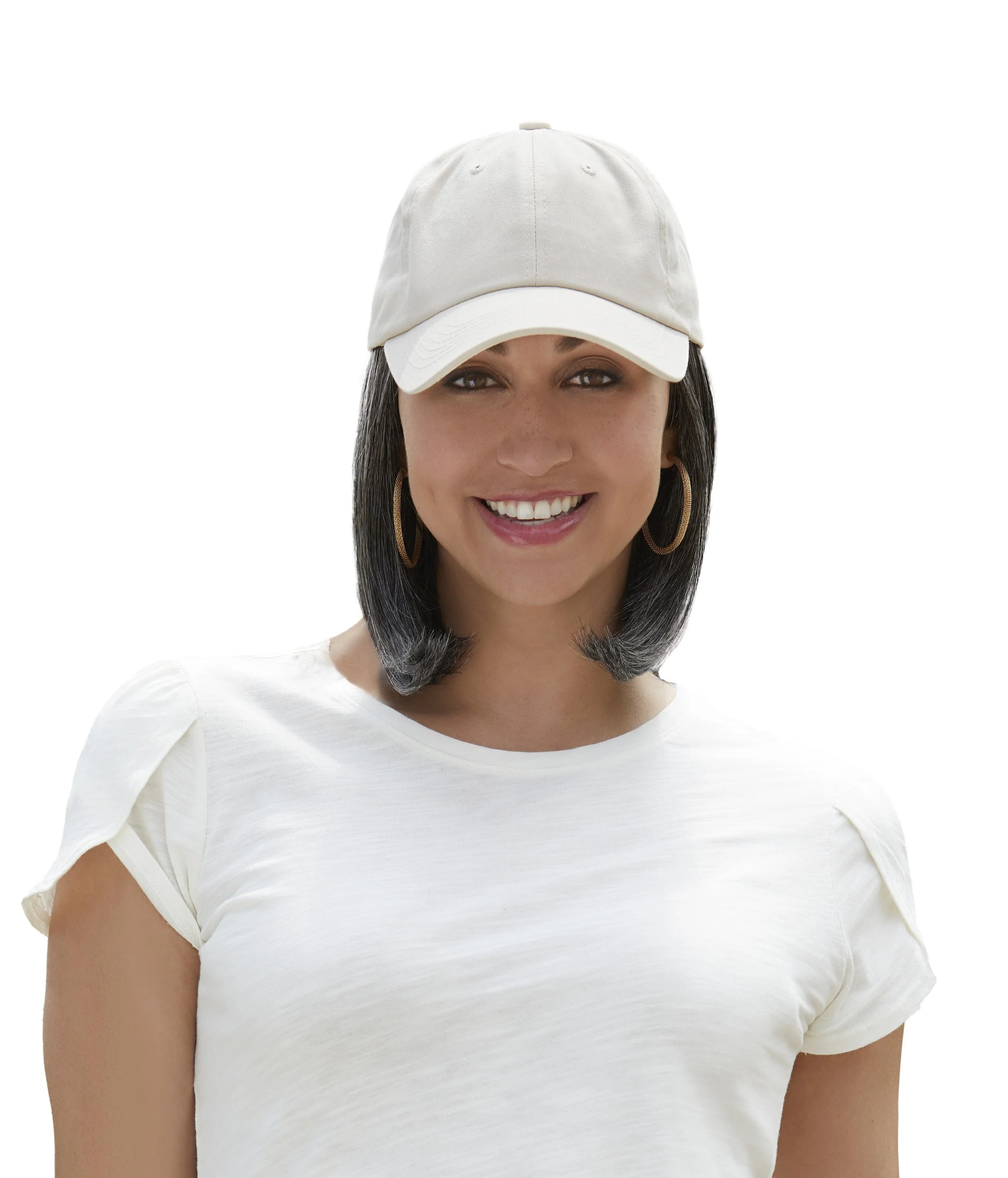 Classic Hat Beige | Baseball Cap with Hair Sewn in