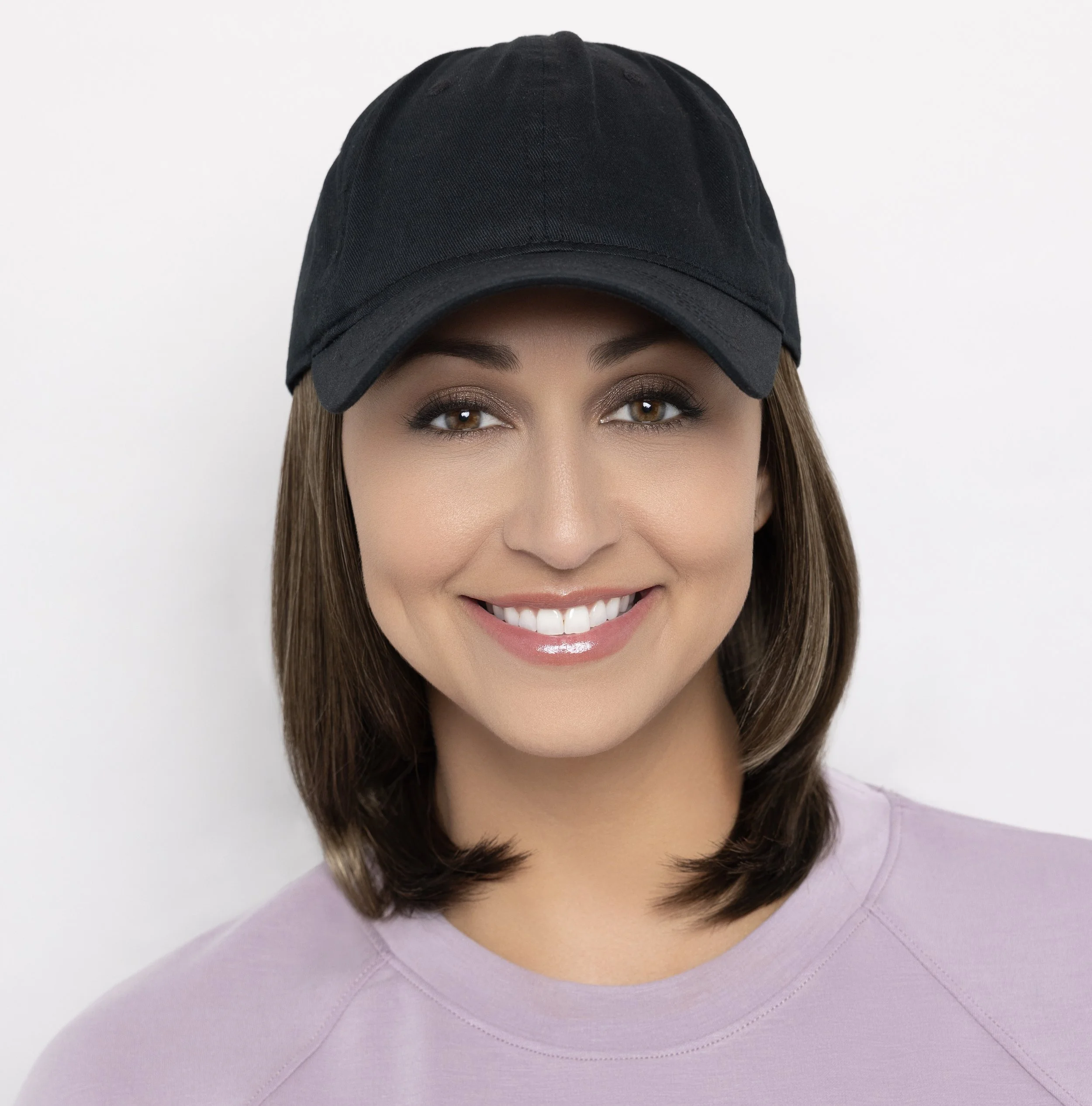 Classic Hat Black | Baseball Cap with Hair Sewn in