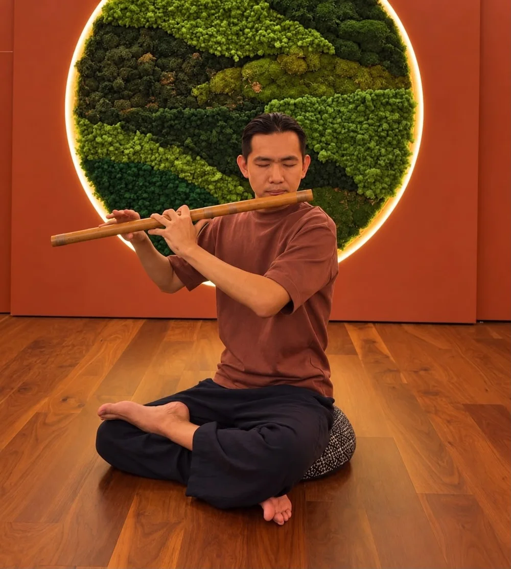 Kawa playing the bansuri flute