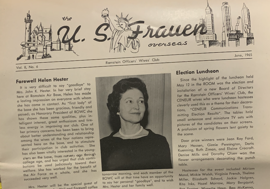 The U.S. Frauen, Ramstein Officers' Wives' Club newsletter, 1965