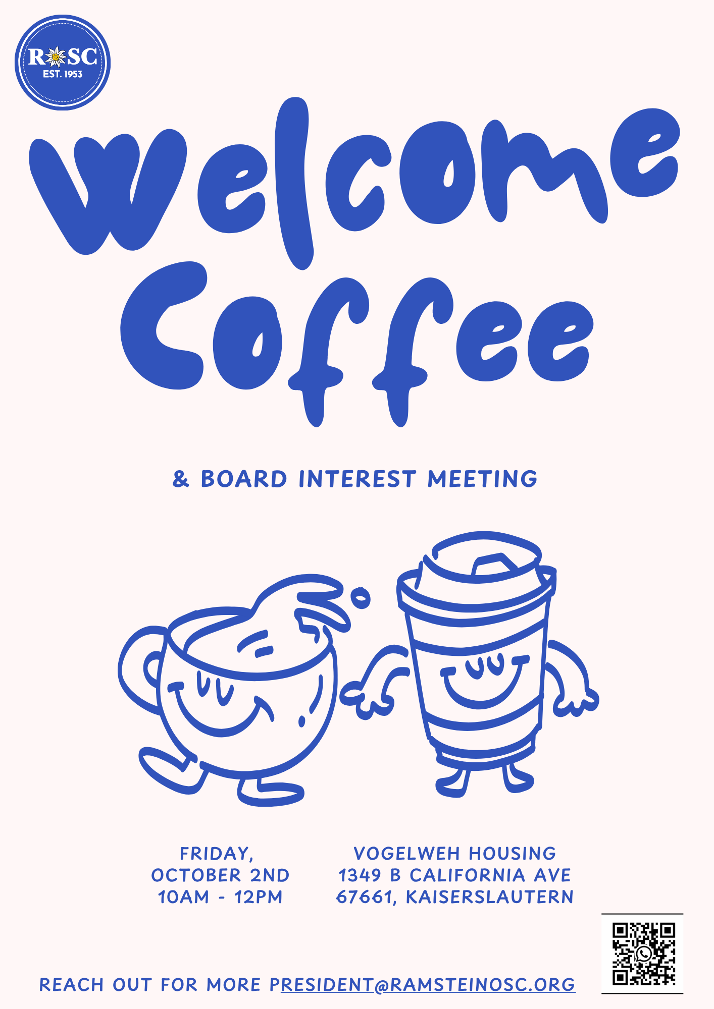 Welcome Coffee and Board Interest Meeting
