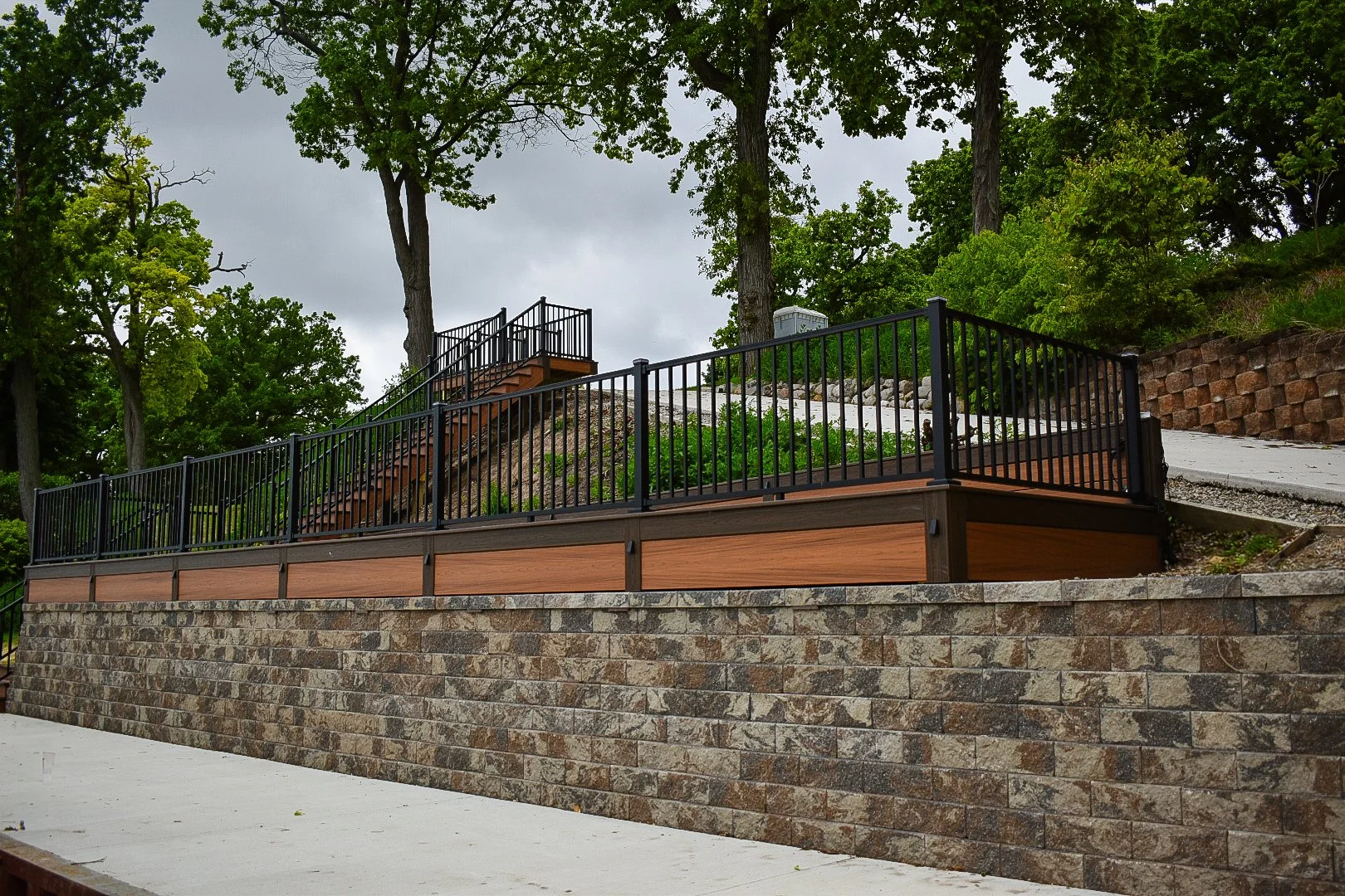 Retaining wall and steps.JPG
