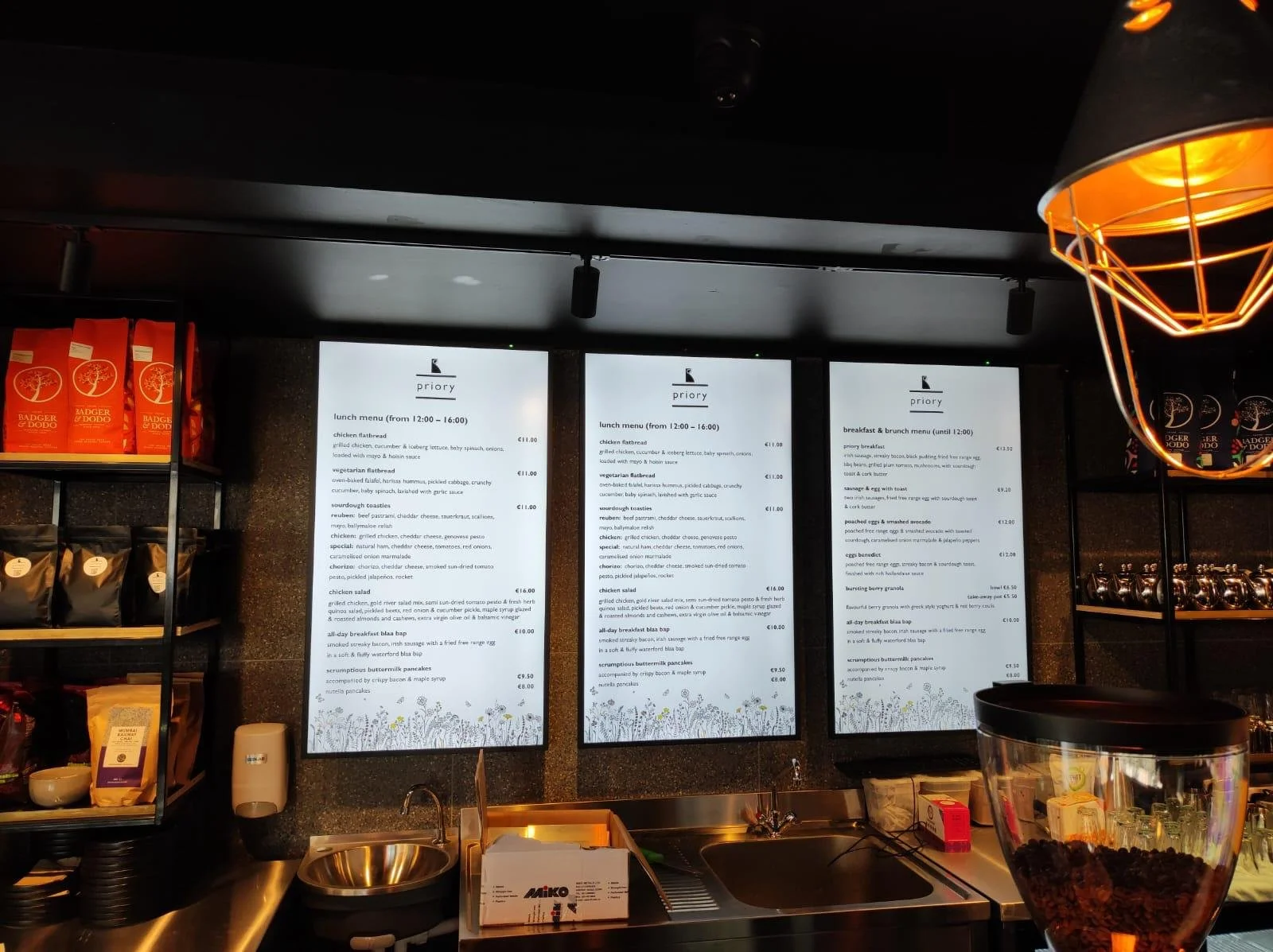 Digital Menu Boards Audio-visual Installation For The Priory Coffee Company, Ballincollig, Co. Cork