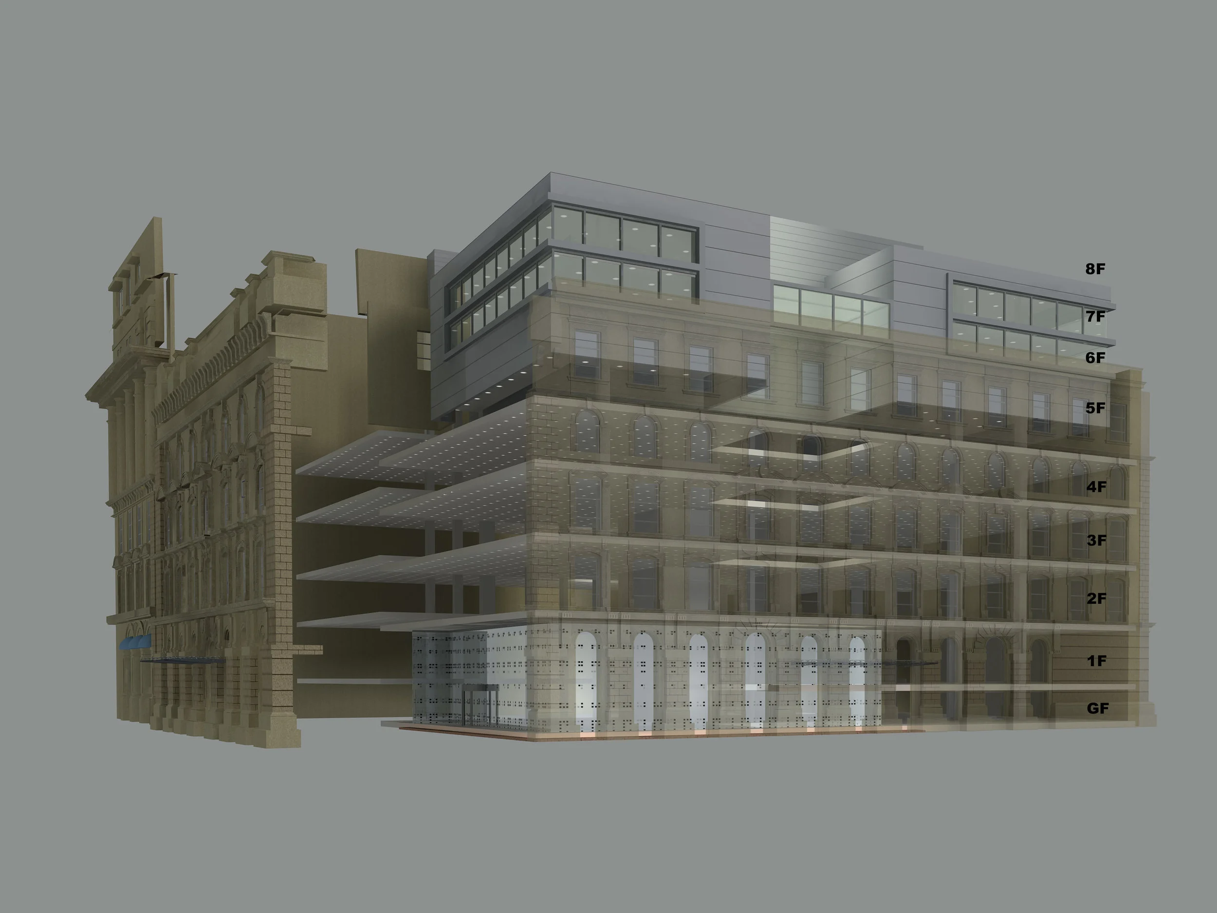 Section Through, Proposed Office Scheme, Magnum House, 9 Portland St, Manchester