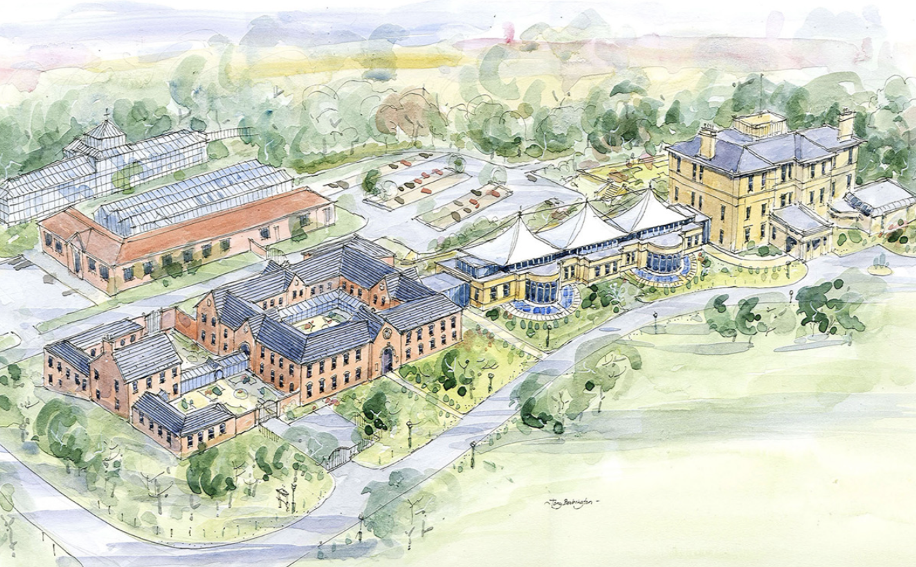 Aerial View, Proposed Hotel Scheme, Buile Hill Park, Salford