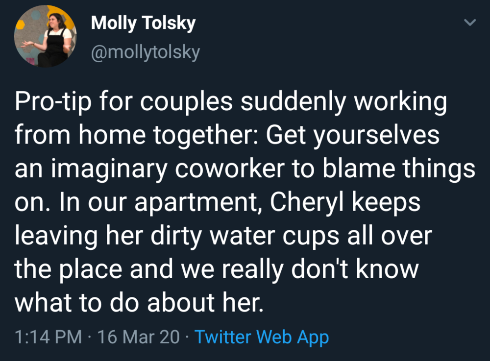 Pro-tip for working at home (especially if you’re a couple)!