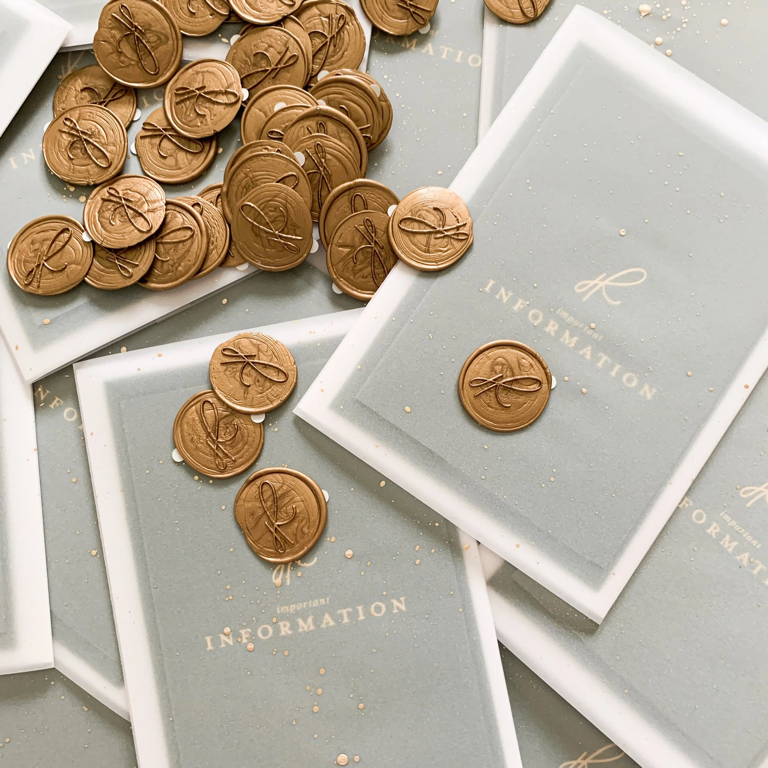 Wax seals finish the invitation package