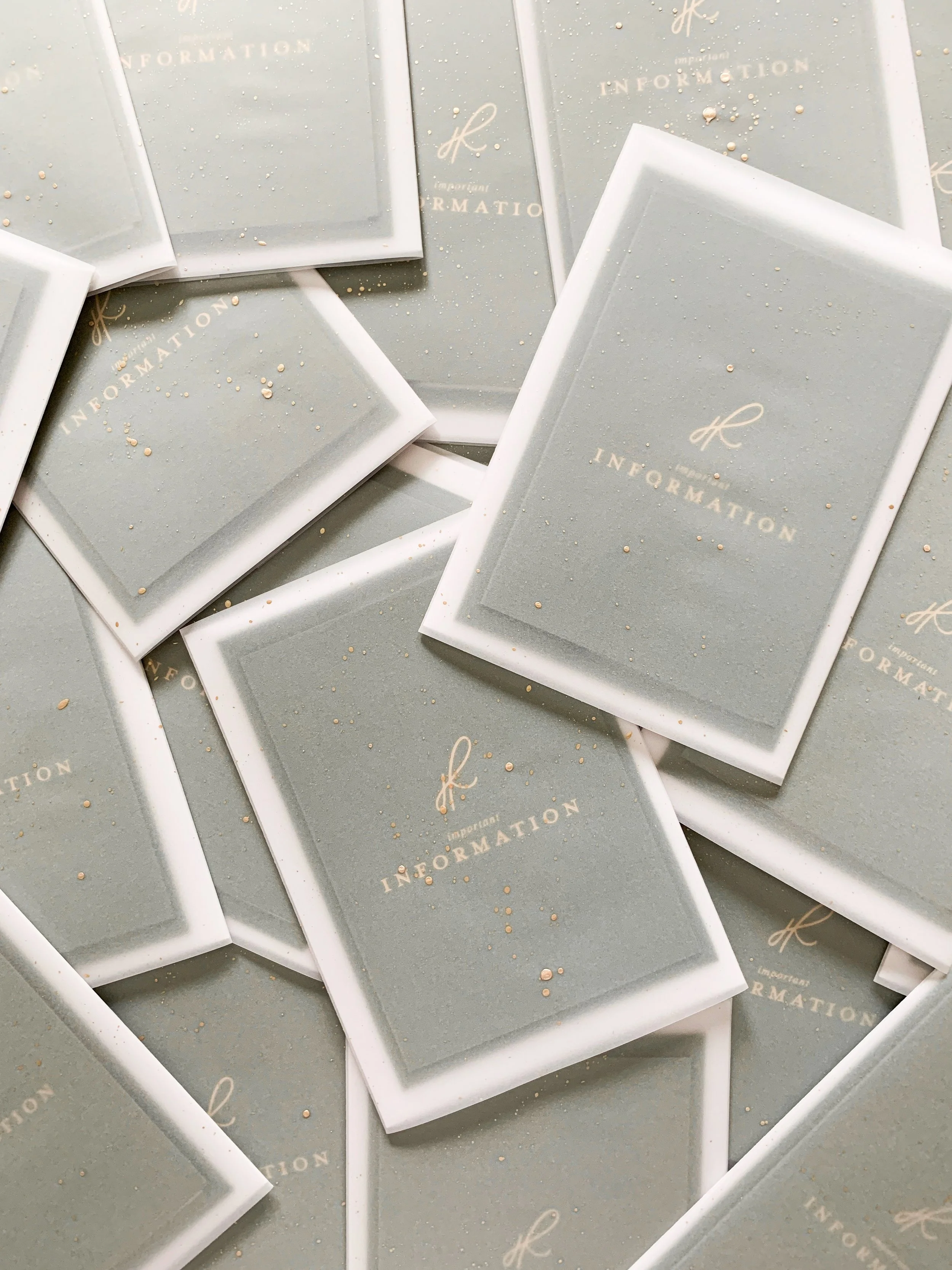 The invitation packages from the back