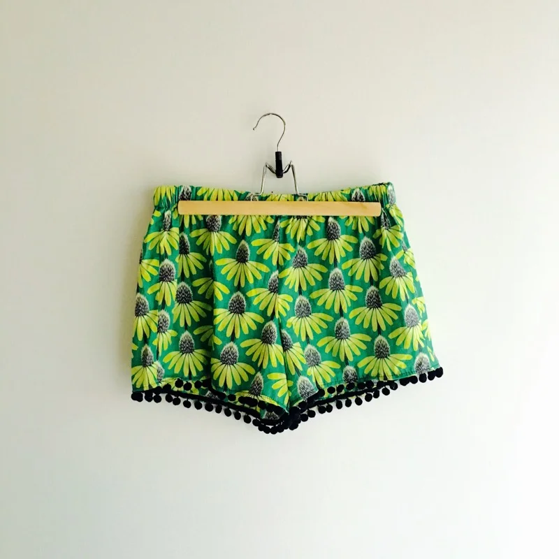 Shorts with pom poms