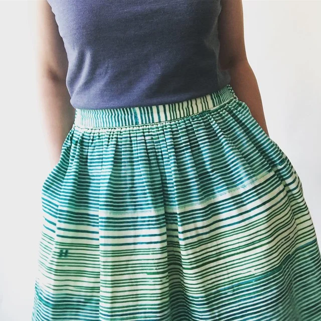 Green Striped Cleo Skirt