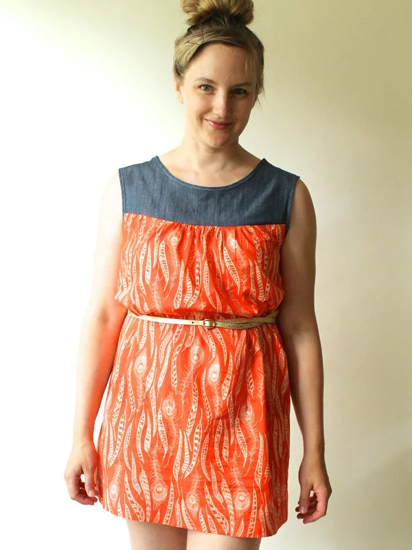 Ruby Dress in chambray and voile
