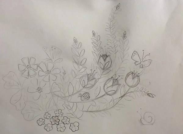 Meadow Blossom from sketch to fabric