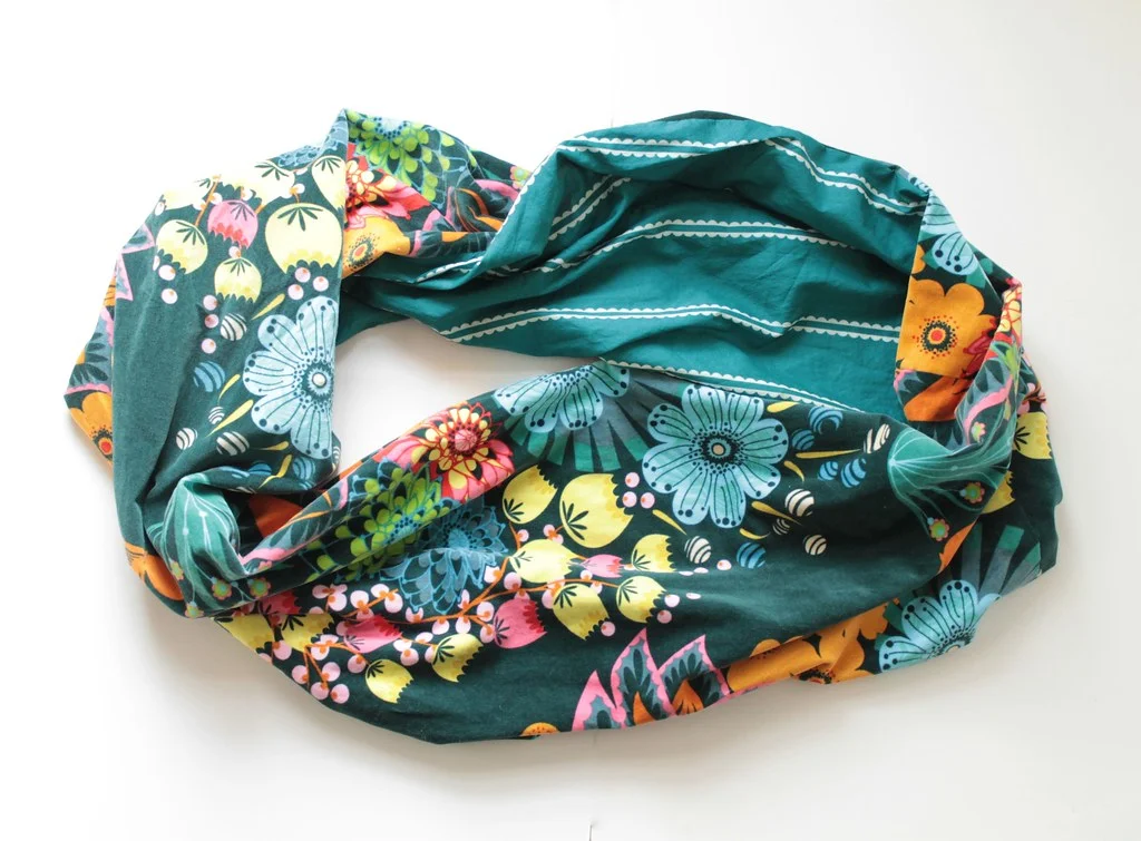 Velveteen and voile scarf