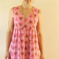 Washi Maxi Dress in pink voile