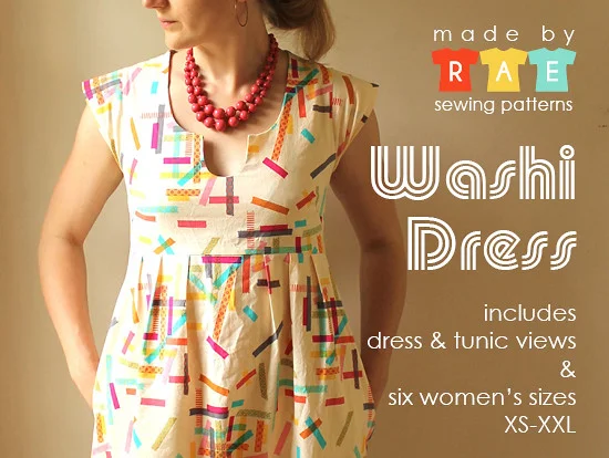 Printed Washi Dress patterns: an experiment