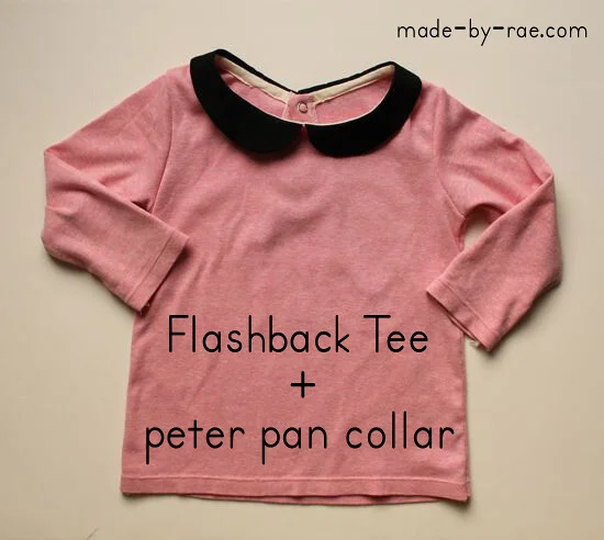 Pink Flashback Tee with peter pan collar