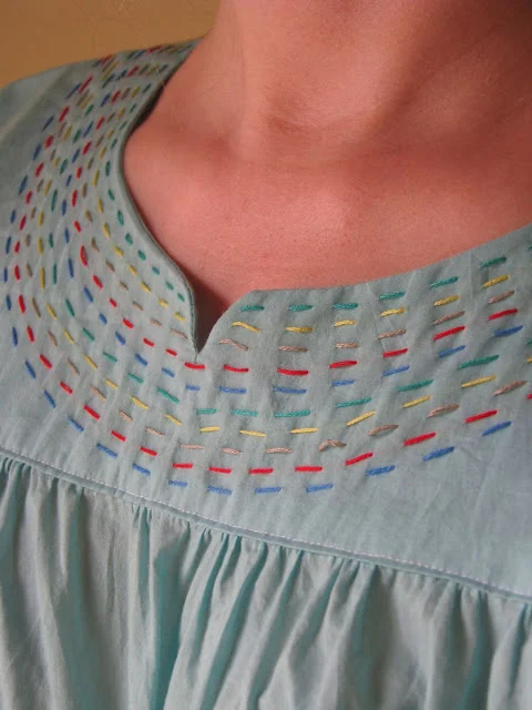 Rae's Spring Top: Blue Ice Cream Top
