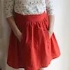Persimmon Skirt with covered buttons