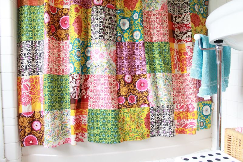 Finito Good Folks Shower Curtain, Quilt Shower Curtain Pattern