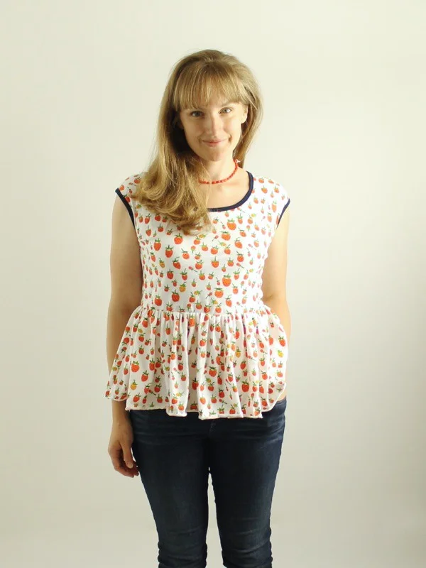 Strawberry Peplum Top