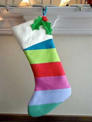 Stripey Felt Christmas Stocking