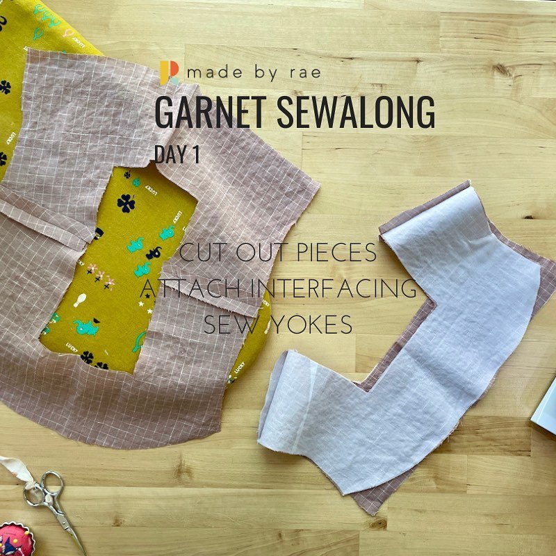 The Garnet Sewalong is live on my blog and Substack with Day 1 - Cutting out the pieces and sewing the yokes together. 
🥰🥰🥰
Are you joining in? Let me know!! Post your progress pics or finished pics with the tag #MBRgarnet and tag me @madebyrae if
