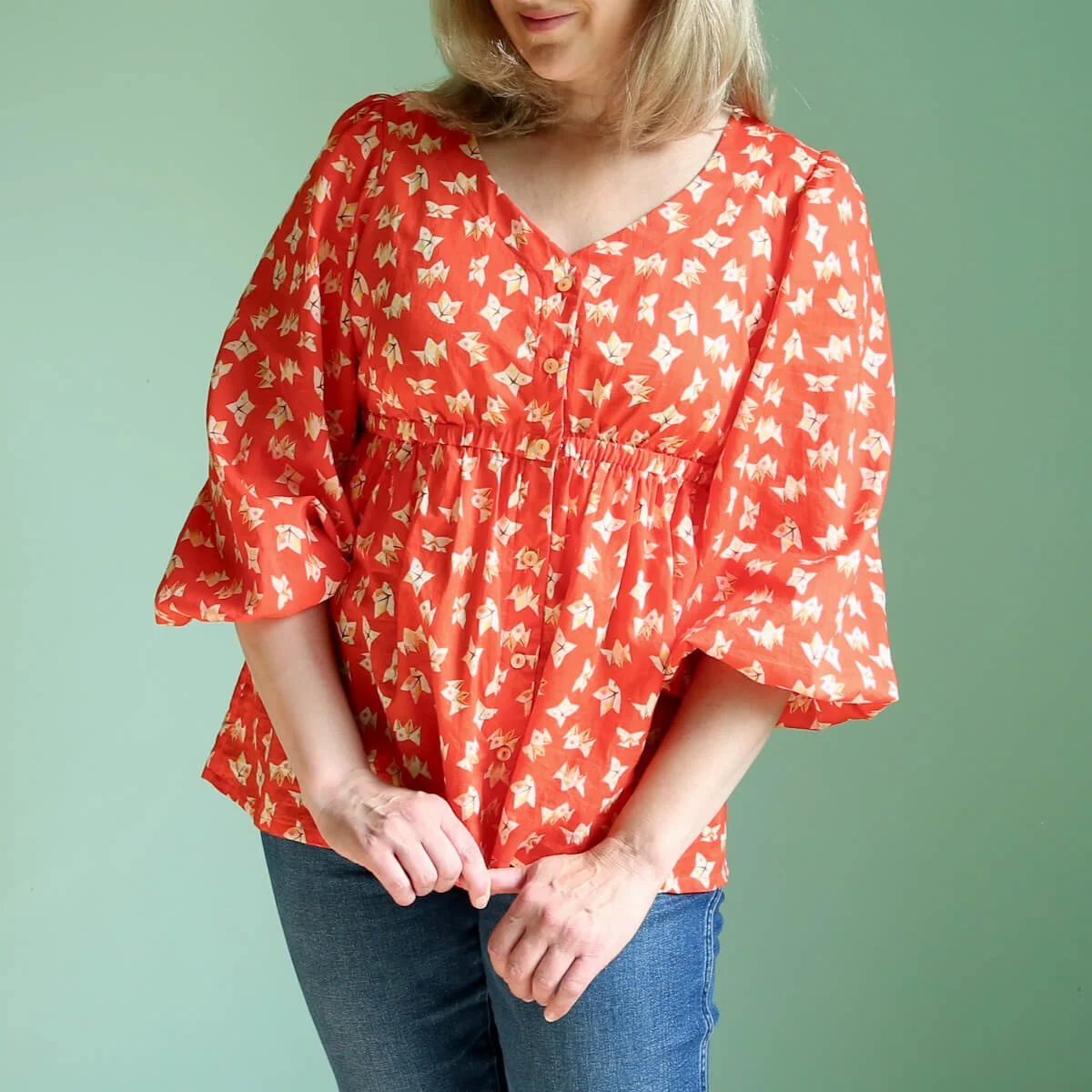 My red cotton lawn Sapphire top