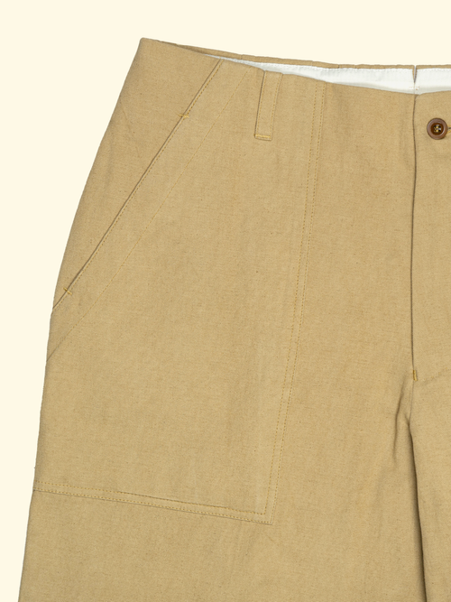 Cotton/Linen/Ramie Box Front Shorts - Butter — The Anthology