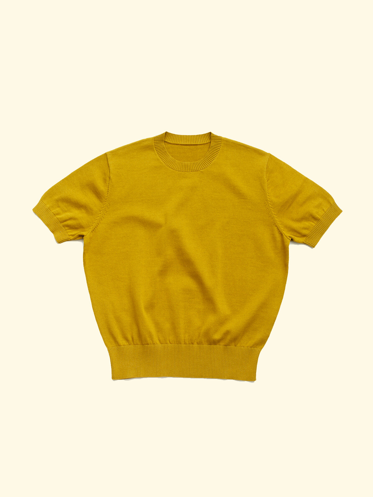 Knitted T-Shirt - Mustard — The Anthology