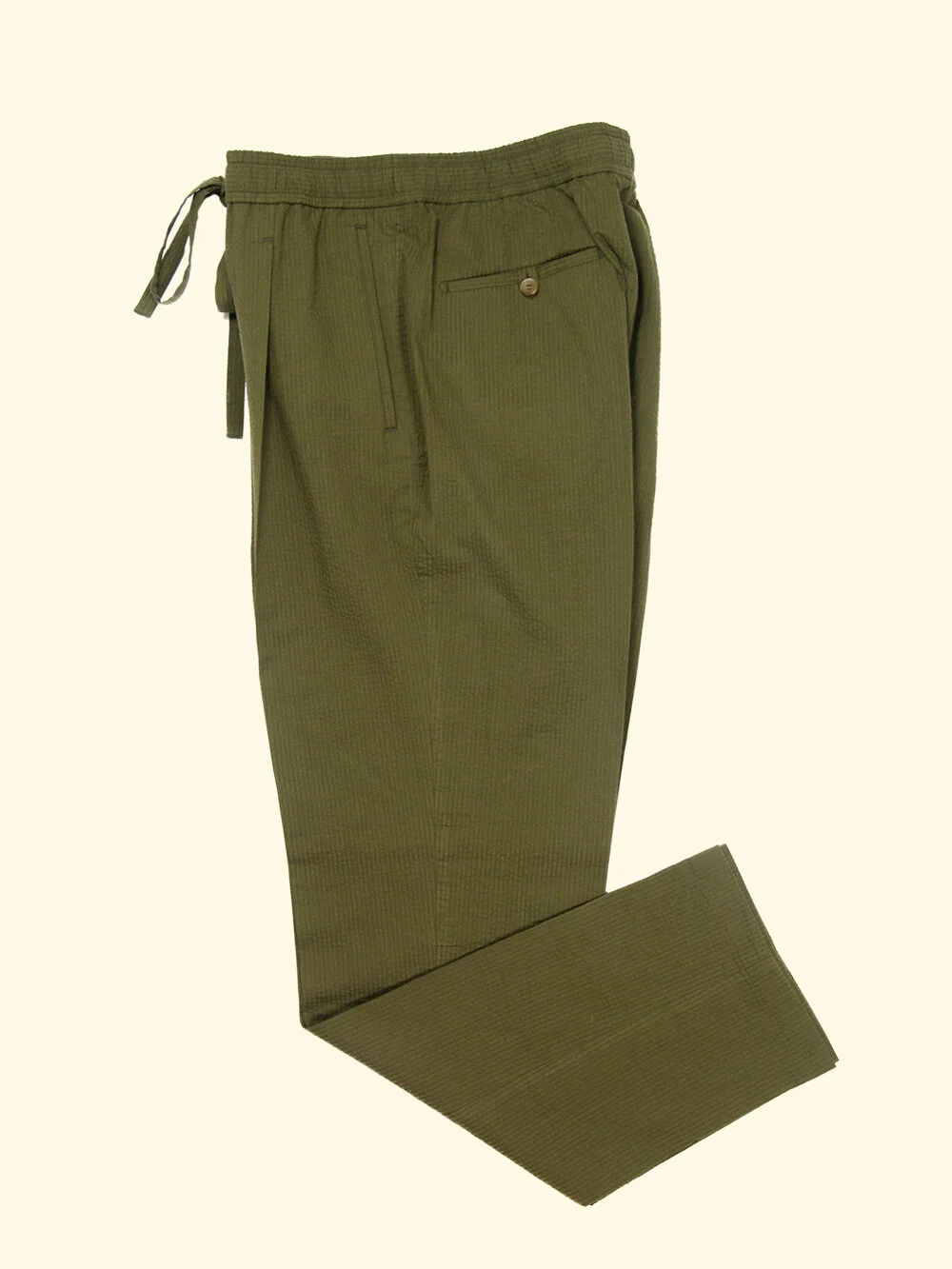 Seersucker Drawstring trouser - pickle 