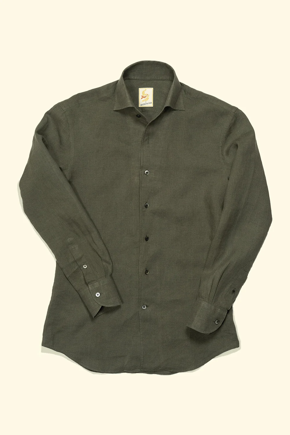slim fit dress slacks Olive Tapered Fit Shirt - Green Muscle Fitted